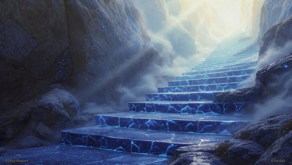 The biblical meaning of the color blue as the sapphire pavement of the heavenly realm