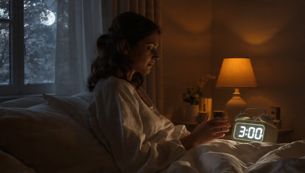 Woman waking up at 3 AM for the biblical fourth watch.