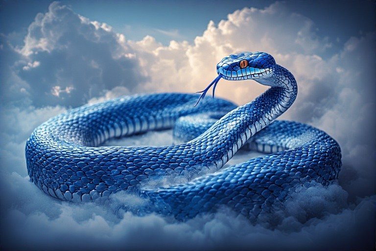 Blue Snake Chasing You in a Dream