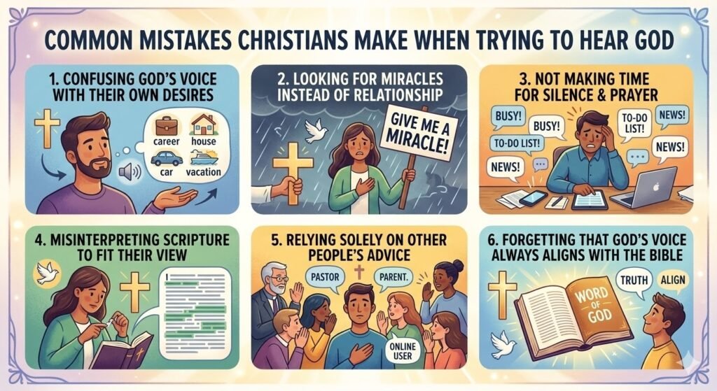 list of common mistakes christians make when trying to hear god